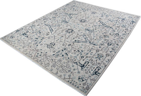 Chobi Grey Hand Knotted 85 X 100 Area Rug 700-147427 Image 2