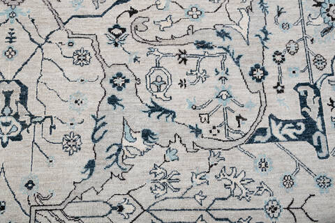 Chobi Grey Hand Knotted 85 X 100 Area Rug 700-147427 Image 4
