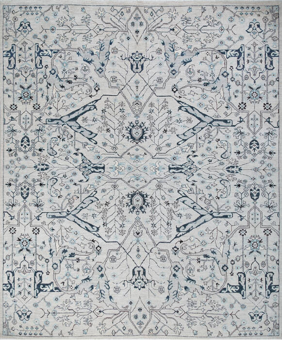 Chobi Grey Hand Knotted 85 X 100 Area Rug 700-147427 Image 0