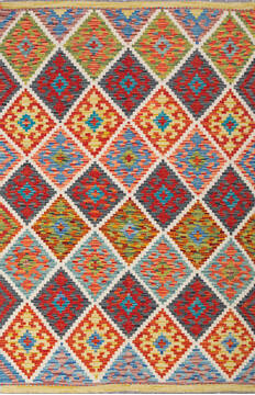 Kilim Multicolor Hand Knotted 4'1" X 6'2"  Area Rug 700-147437