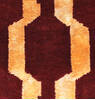 Modern-Contemporary Red Hand Knotted 101 X 139 Area Rug 254-147443 Thumb 2