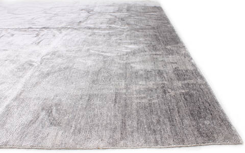 Modern-Contemporary Grey Hand Knotted 99 X 141 Area Rug 254-147446 Image 1