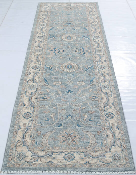 Chobi Green Runner Hand Knotted 27 X 87 Area Rug 700-147447 Image 1
