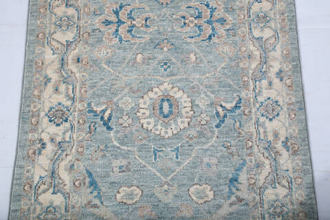 Chobi Green Runner Hand Knotted 27 X 87 Area Rug 700-147447 Image 5