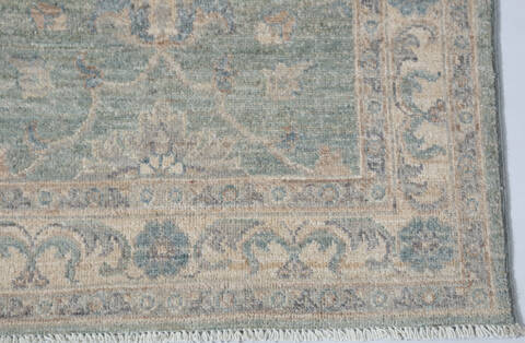 Chobi Green Runner Hand Knotted 27 X 911  Area Rug 700-147448 Image 3
