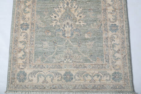 Chobi Green Runner Hand Knotted 27 X 911  Area Rug 700-147448 Image 5