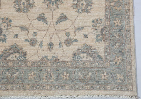 Chobi Beige Runner Hand Knotted 210 X 97 Area Rug 700-147451 Image 3