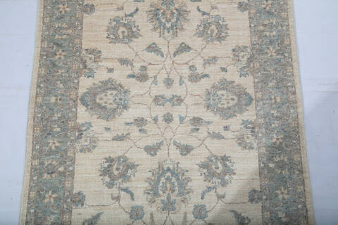 Chobi Beige Runner Hand Knotted 210 X 97 Area Rug 700-147451 Image 4