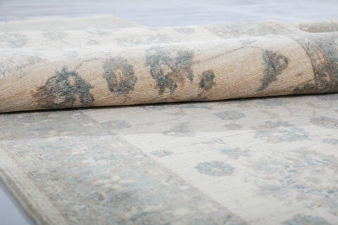 Chobi Beige Runner Hand Knotted 210 X 97 Area Rug 700-147451 Image 5