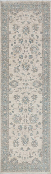 Chobi Beige Runner Hand Knotted 210 X 97 Area Rug 700-147451 Image 0