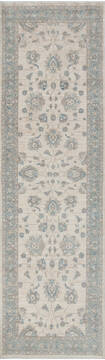Afghan Chobi Beige Runner 10 to 12 ft Wool Carpet 147451