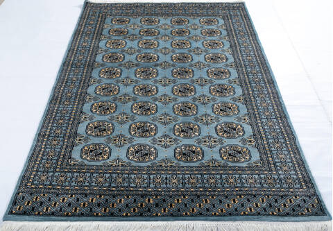 Bokhara Blue Hand Knotted 48 X 65 Area Rug 700-147454 Image 1