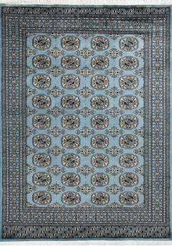 Pakistani Bokhara Blue Rectangle 5x7 ft Wool Carpet 147454