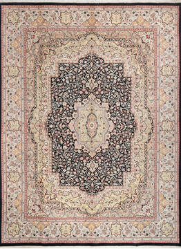 Pak-Persian Black Hand Knotted 9'0" X 12'0"  Area Rug 700-147456