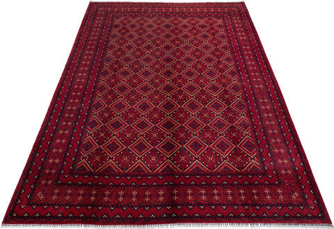 Khan Mohammadi Red Hand Knotted 103 X 139 Area Rug 700-147458 Image 1