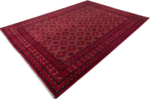 Khan Mohammadi Red Hand Knotted 103 X 139 Area Rug 700-147458 Image 2