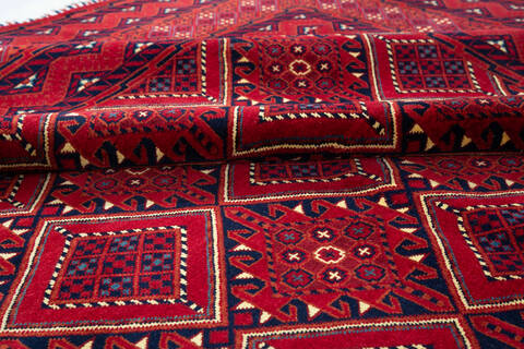 Khan Mohammadi Red Hand Knotted 103 X 139 Area Rug 700-147458 Image 7