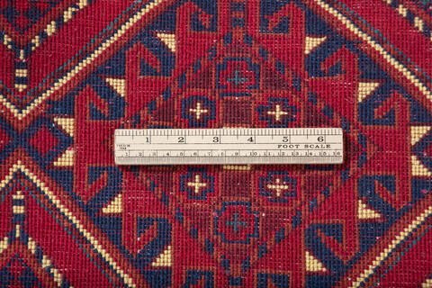 Khan Mohammadi Red Hand Knotted 103 X 139 Area Rug 700-147458 Image 8