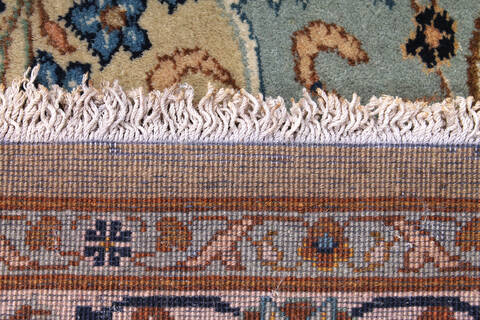 Kashan Beige Hand Knotted 100 X 133 Area Rug 254-147460 Image 1