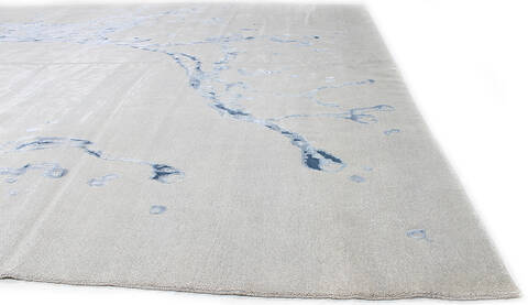 Modern-Contemporary Grey Hand Knotted 103 X 135 Area Rug 254-147464 Image 2
