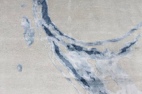 Modern-Contemporary Grey Hand Knotted 103 X 135 Area Rug 254-147464 Image 5