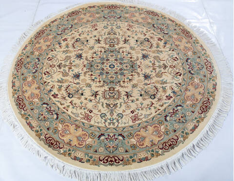 Pak-Persian Beige Round Hand Knotted 51 X 51 Area Rug 700-147468 Image 1