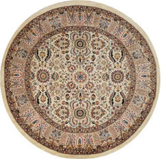 Pak-Persian Beige Round Hand Knotted 5'0" X 5'0"  Area Rug 700-147469