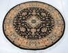 Pak-Persian Black Round Hand Knotted 50 X 50  Area Rug 700-147470 Thumb 1