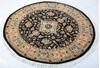 Pak-Persian Black Round Hand Knotted 50 X 50  Area Rug 700-147470 Thumb 2