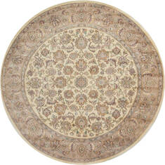 Pak-Persian Beige Round Hand Knotted 5'1" X 5'1"  Area Rug 700-147471