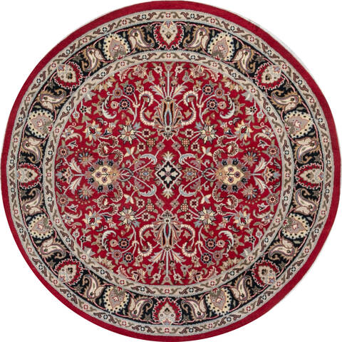 Pak-Persian Red Round Hand Knotted 50 X 50 Area Rug 700-147472 Image 0
