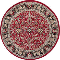 Pak-Persian Red Round Hand Knotted 5'0" X 5'0"  Area Rug 700-147472