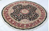Pak-Persian Black Round Hand Knotted 60 X 60  Area Rug 700-147473 Thumb 2