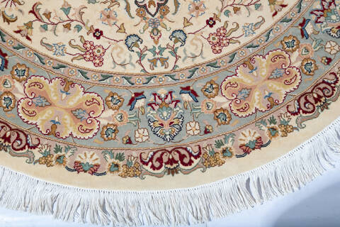 Pak-Persian Beige Round Hand Knotted 50 X 50 Area Rug 700-147474 Image 3