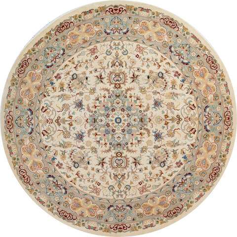 Pak-Persian Beige Round Hand Knotted 50 X 50 Area Rug 700-147474 Image 0