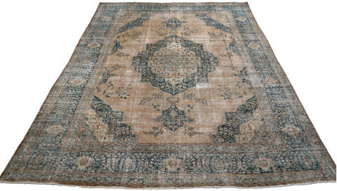 Overdyed Beige Hand Knotted 93 X 127 Area Rug 700-147479 Image 1