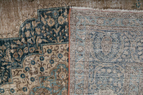 Overdyed Beige Hand Knotted 93 X 127 Area Rug 700-147479 Image 8