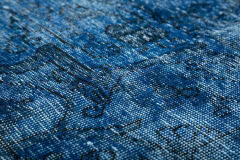 Overdyed Blue Hand Knotted 98 X 126 Area Rug 700-147480 Image 10