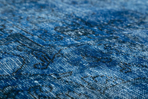 Overdyed Blue Hand Knotted 98 X 126 Area Rug 700-147480 Image 11