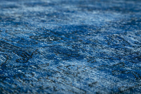 Overdyed Blue Hand Knotted 98 X 126 Area Rug 700-147480 Image 12