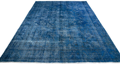 Overdyed Blue Hand Knotted 98 X 126 Area Rug 700-147480 Image 1
