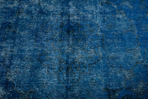 Overdyed Blue Hand Knotted 98 X 126 Area Rug 700-147480 Image 3