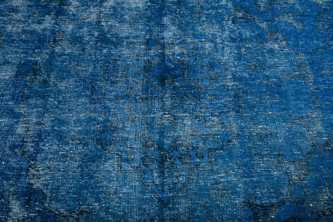 Overdyed Blue Hand Knotted 98 X 126 Area Rug 700-147480 Image 4
