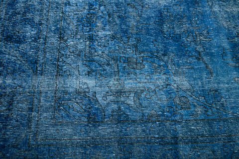 Overdyed Blue Hand Knotted 98 X 126 Area Rug 700-147480 Image 5