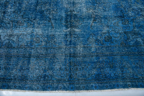 Overdyed Blue Hand Knotted 98 X 126 Area Rug 700-147480 Image 6