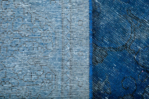 Overdyed Blue Hand Knotted 98 X 126 Area Rug 700-147480 Image 9