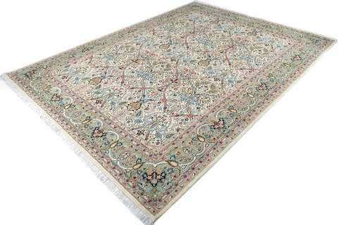 Pak-Persian Beige Hand Knotted 91 X 124 Area Rug 700-147484 Image 2