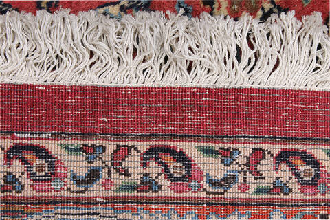 Mashad Red Hand Knotted 99 X 122 Area Rug 254-147486 Image 1