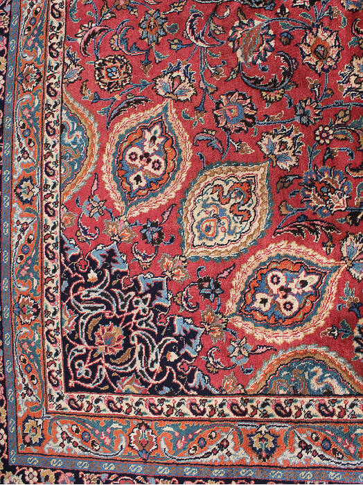 Mashad Red Hand Knotted 99 X 122 Area Rug 254-147486 Image 3