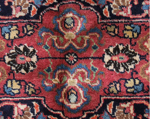 Mashad Red Hand Knotted 99 X 122 Area Rug 254-147486 Image 5